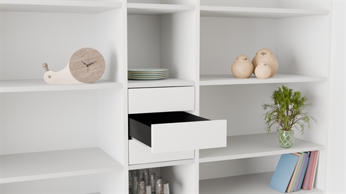 Kitchn Elan Indvendig skuffe - 36,8 cm - Push to open - Hvid - Højde 12,4 cm